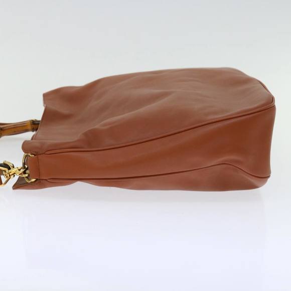 GUCCI Bamboo Shoulder Bag Leather 2way Brown Auth 70243 - Picture 3 of 16